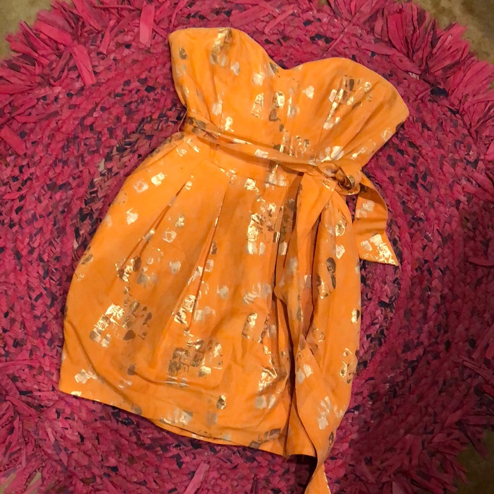 Orange and gold dress